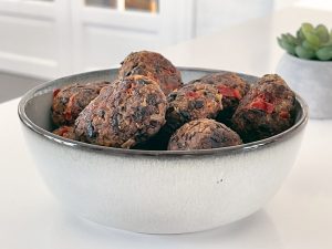 Lækre veggieballs af sorte bønner